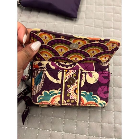Vera Bradley wristlet wallet purple paisley bag - Picture 2 of 4